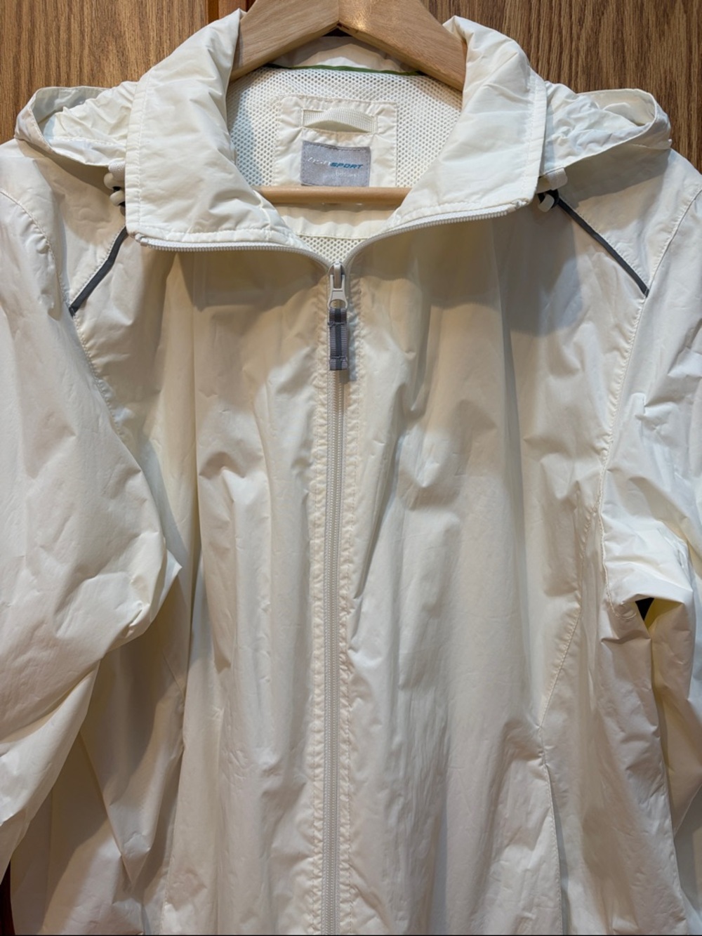 Men’s Cream Color Windbreaker Hooded Jacket